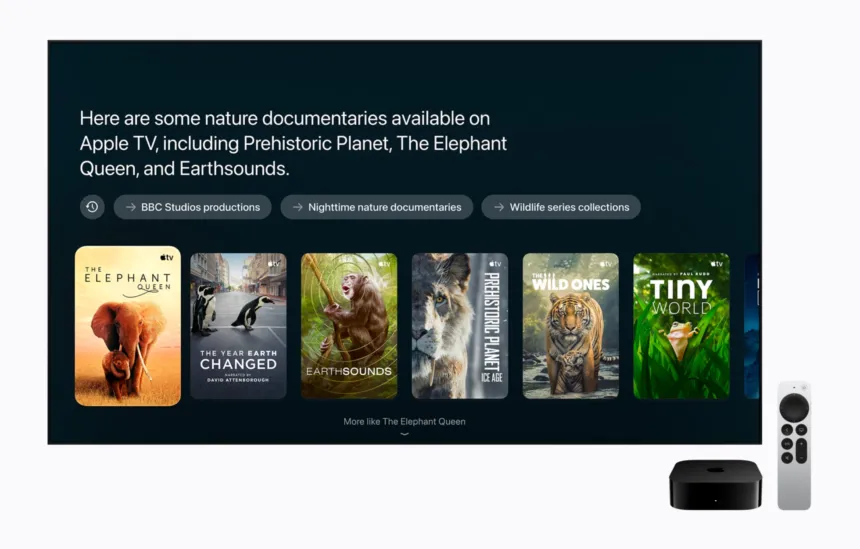 جهاز Apple TV 4K مع اقتراحات Siri