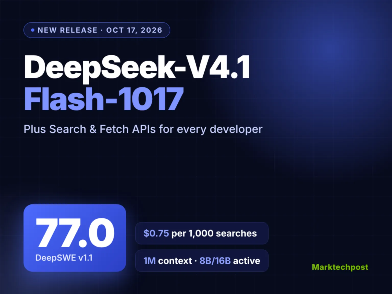 DeepSeek V4.1-Flash نموذج جديد وواجهة بحث مفتوحة