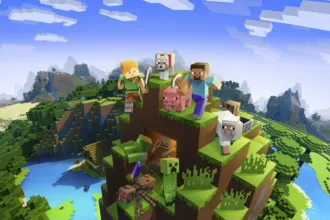 صورة فنية رسمية للعبة ماينكرافت Minecraft من Mojang Studios